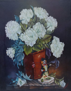 White Roses with Clown