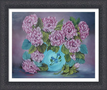 Roses in Blue Vase
